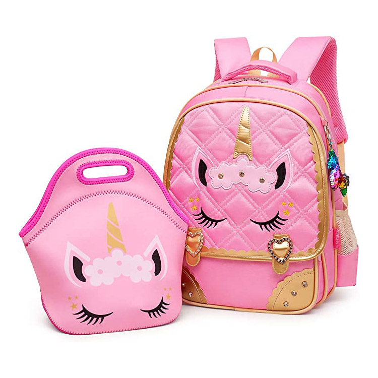 Söt Unicorn Waterproof Princess Student Schoolbag